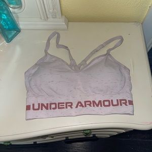 Pink under armour sports bra